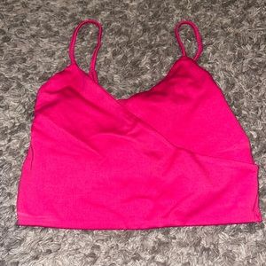 Hot pink cropped tank top